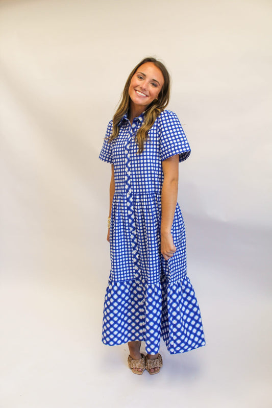 Dress Jema Gingham Mix Navy