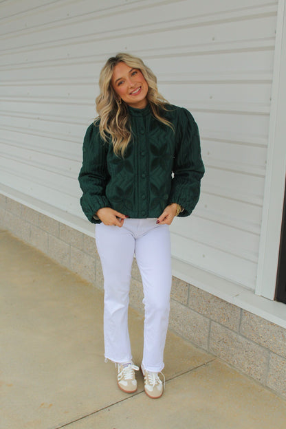 Luna Velvet Flower Quilted Jacket