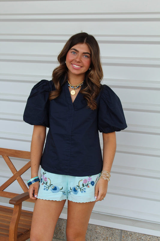 Sweetwater Petals Embroidered Shorts