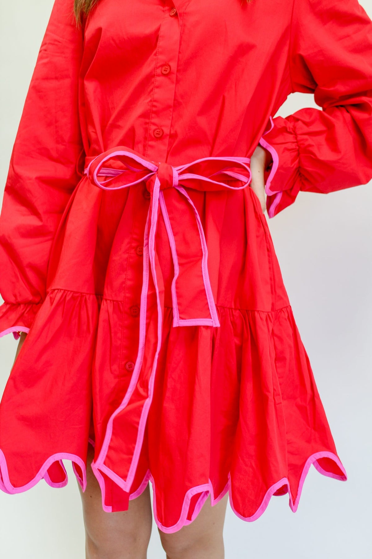 Cherry on Top Scalloped Mini Dress