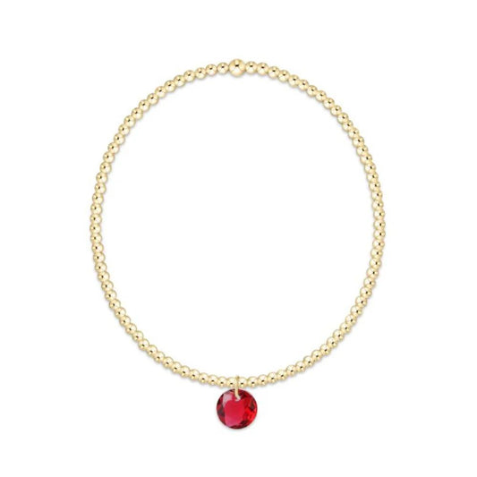 Classic Gold 2mm Bracelet- Reflection Small Charm- 07