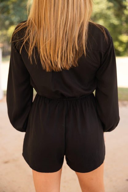 Button Down Satin Shirt Romper