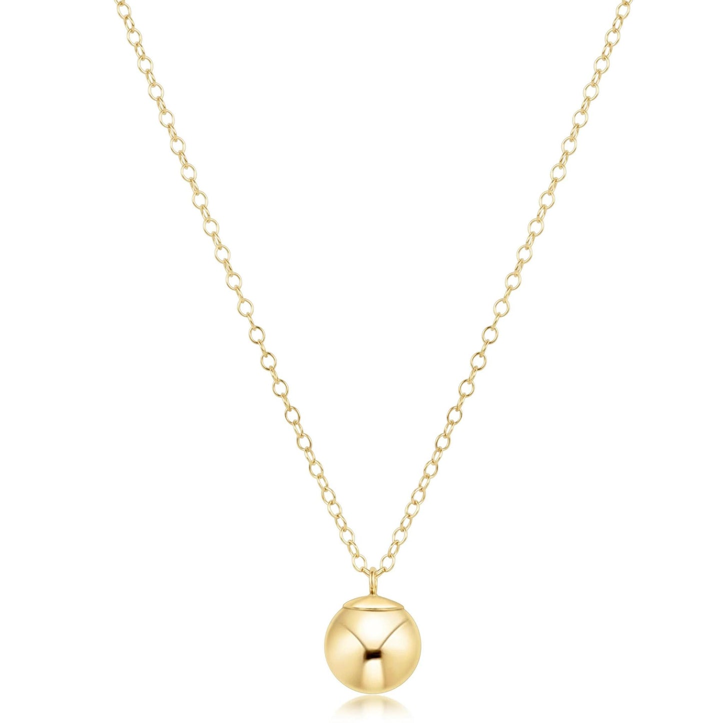 16" Necklace Gold- Classic Gold 10mm Charm