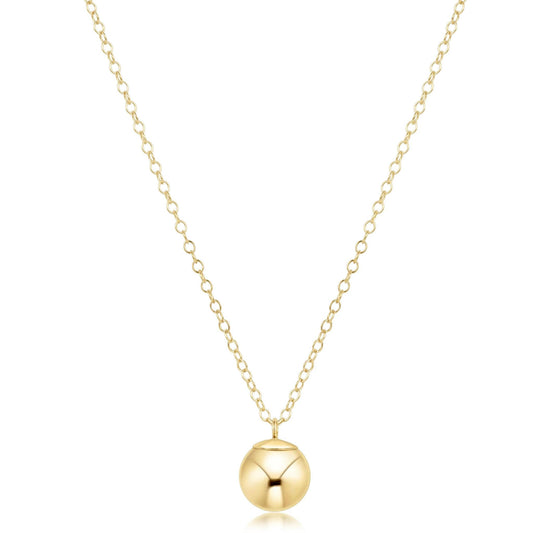 16" Necklace Gold- Classic Gold 10mm Charm