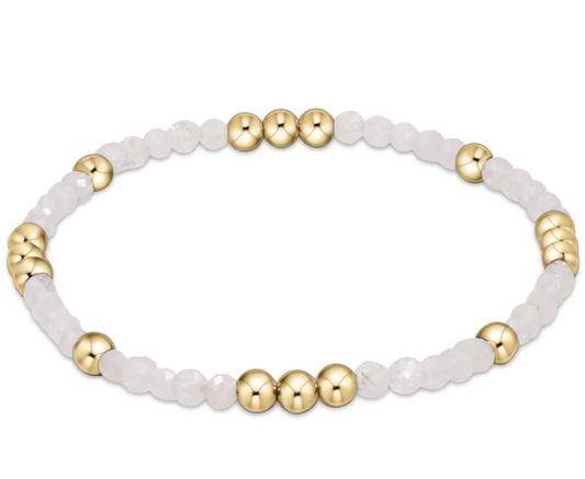 Worthy Pattern 3mm Bead Bracelet - Moonstone