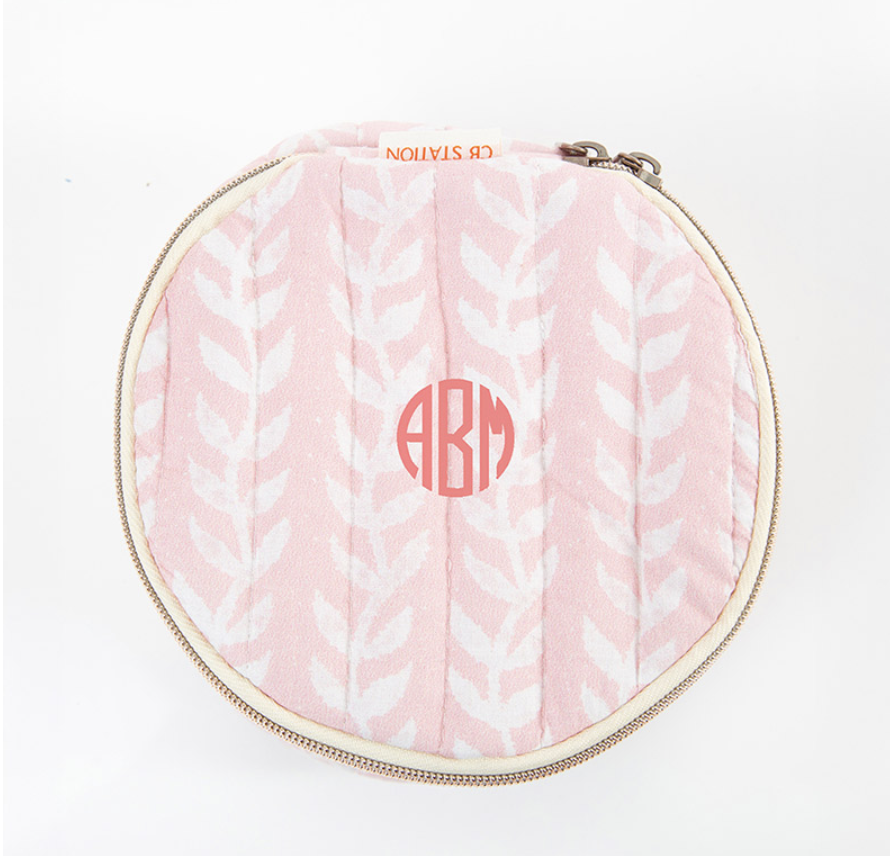 Block Print Circle Case - Powder Pink