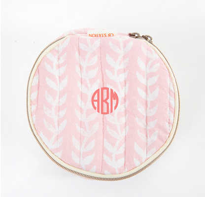Block Print Circle Case - Powder Pink