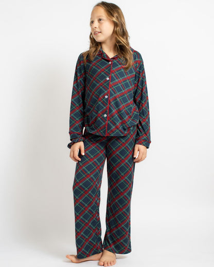 Girls Layton Plaid Long Sleeve Pants Pajamas