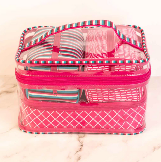 Wanderlust Gift Set Hot Pink/Turquoise 9.5x5.5x6