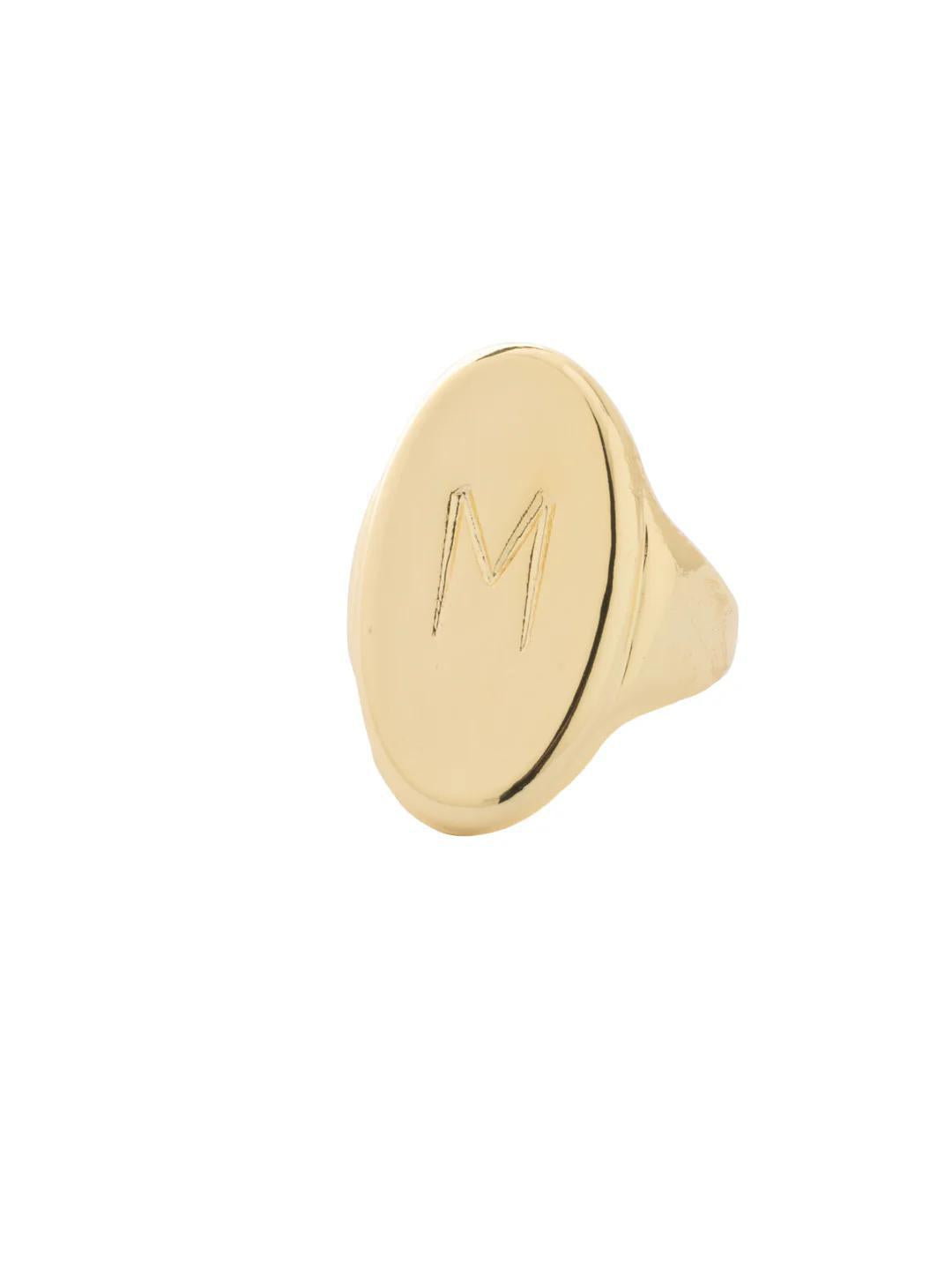 "M" Signet Statement Ring