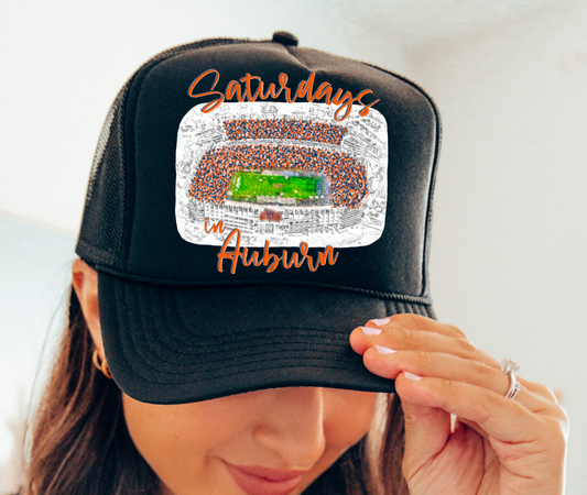 Saturdays In Auburn Football Trucker Hat: One Size