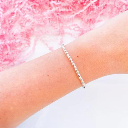 3MM Silver Beaded Bracelet