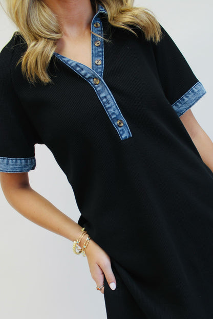 The Noir & Denim Mini Dress