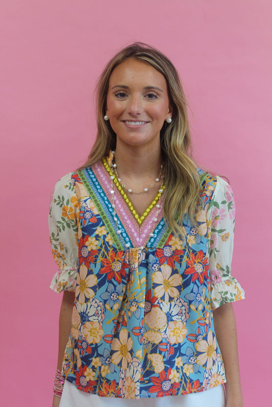 Sunlit Wildflowers Top