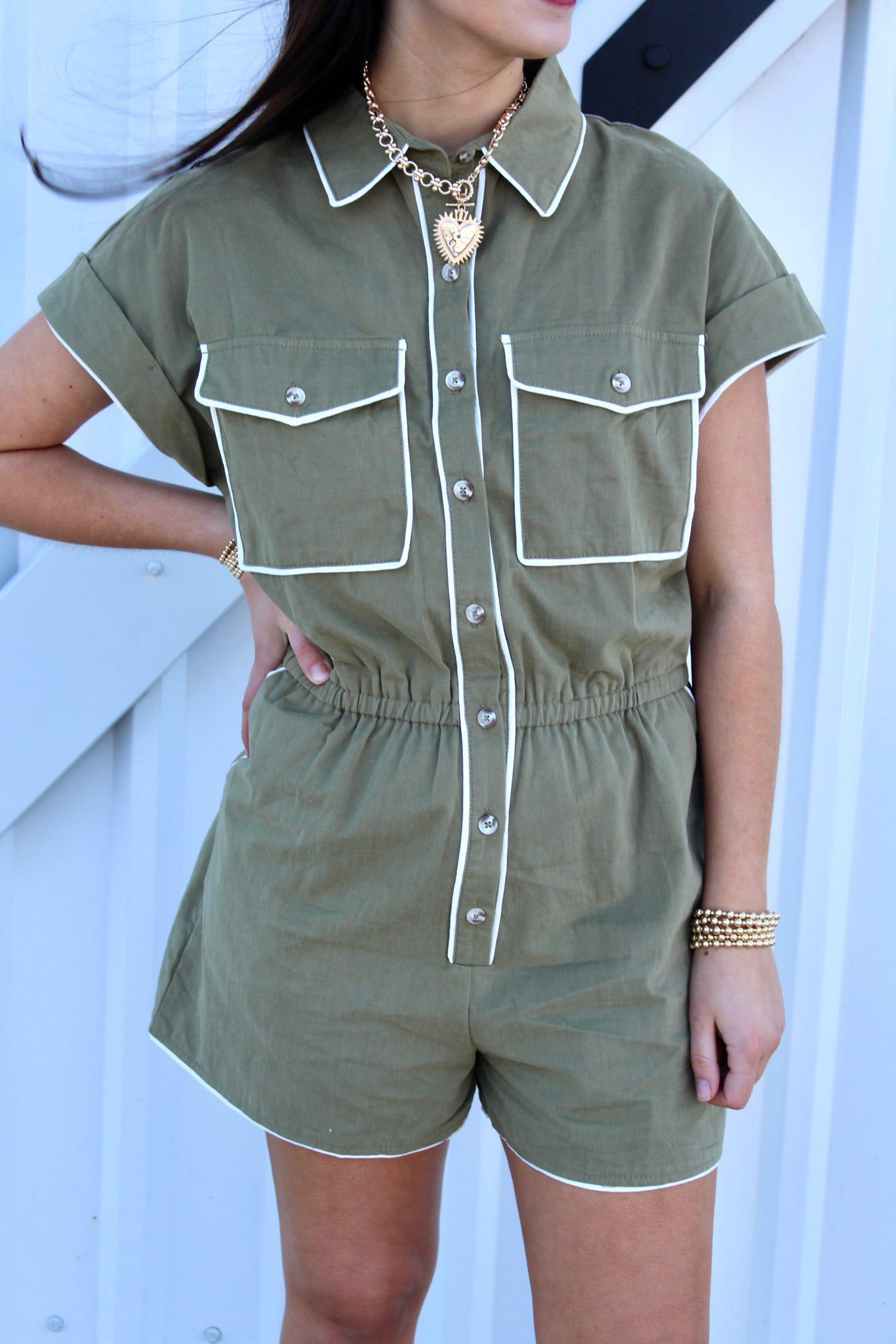 Got It All Button Down Woven Romper