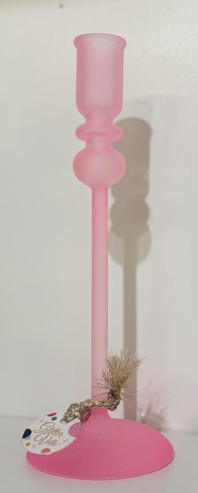 Frosted Taper Candle Holders