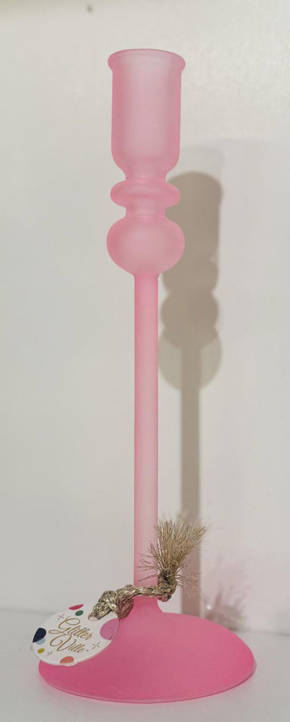 Frosted Taper Candle Holders