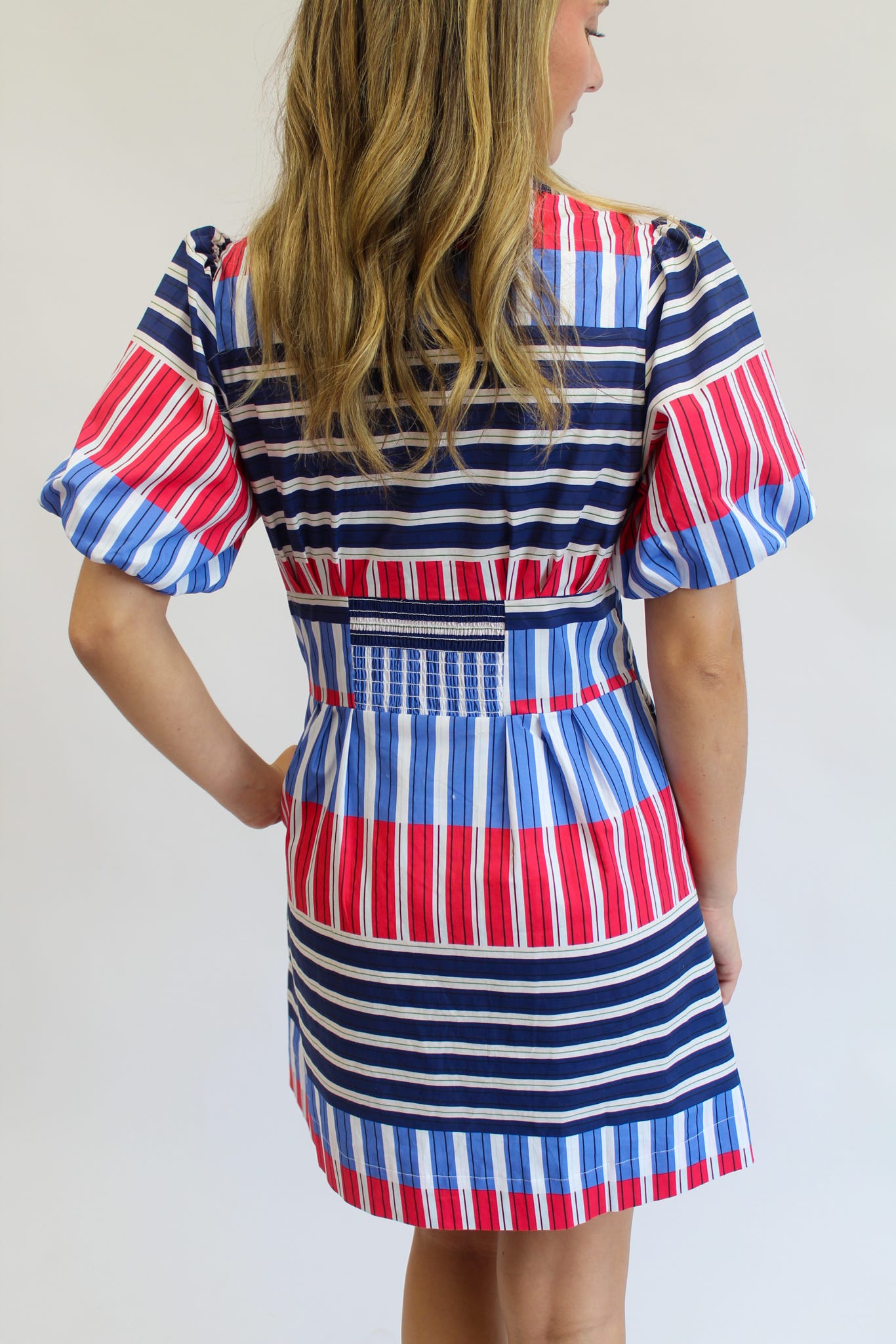 Fireworks Color Block Striped Mini Dress
