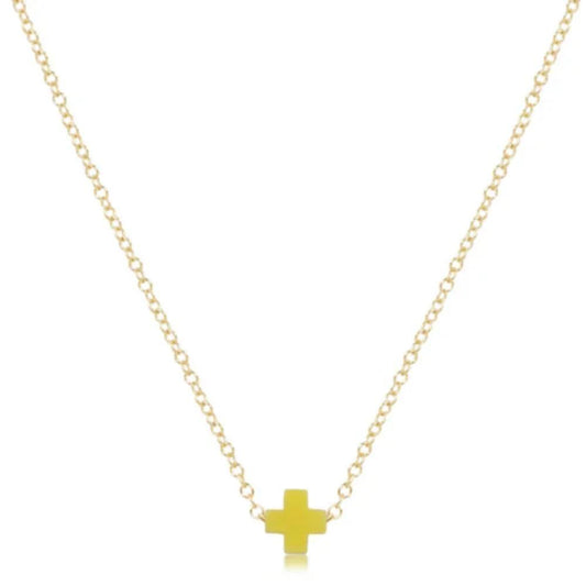 egirl 14" Necklace Gold- Signature Cross Small Canary