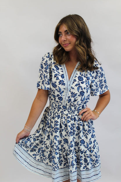 Tracey Mini Dress - Ivy Script Navy