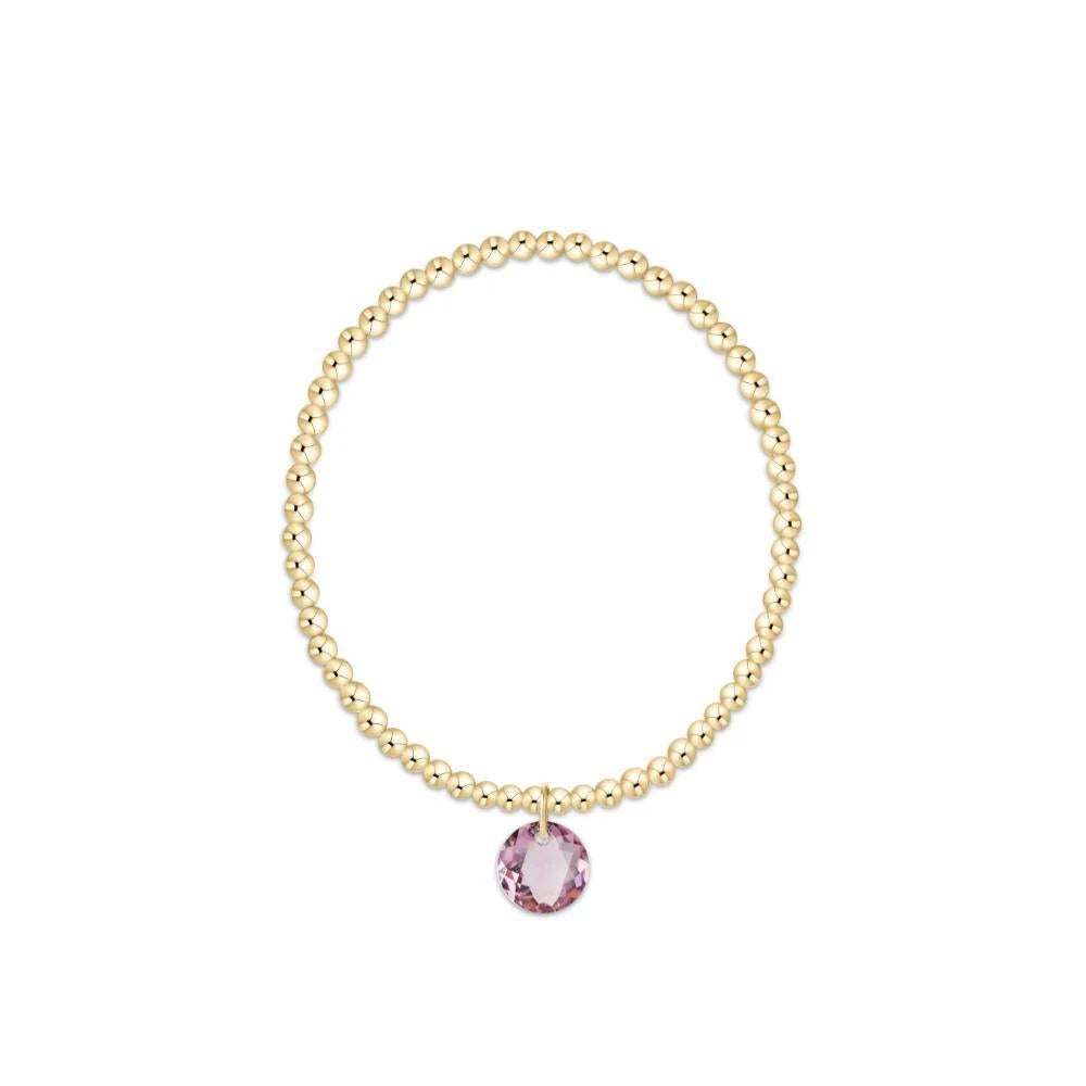 Classic Gold 3mm Bracelet- Reflection Charm- 02