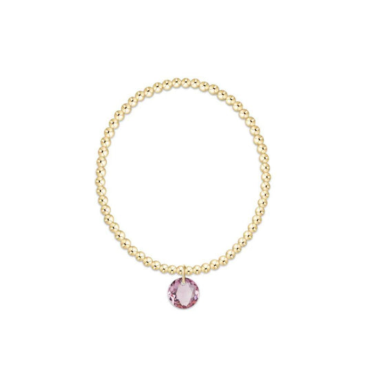 Classic Gold 3mm Bracelet- Reflection Charm- 02