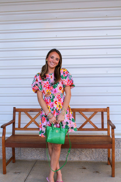 Annie Floral Pop Mini Dress