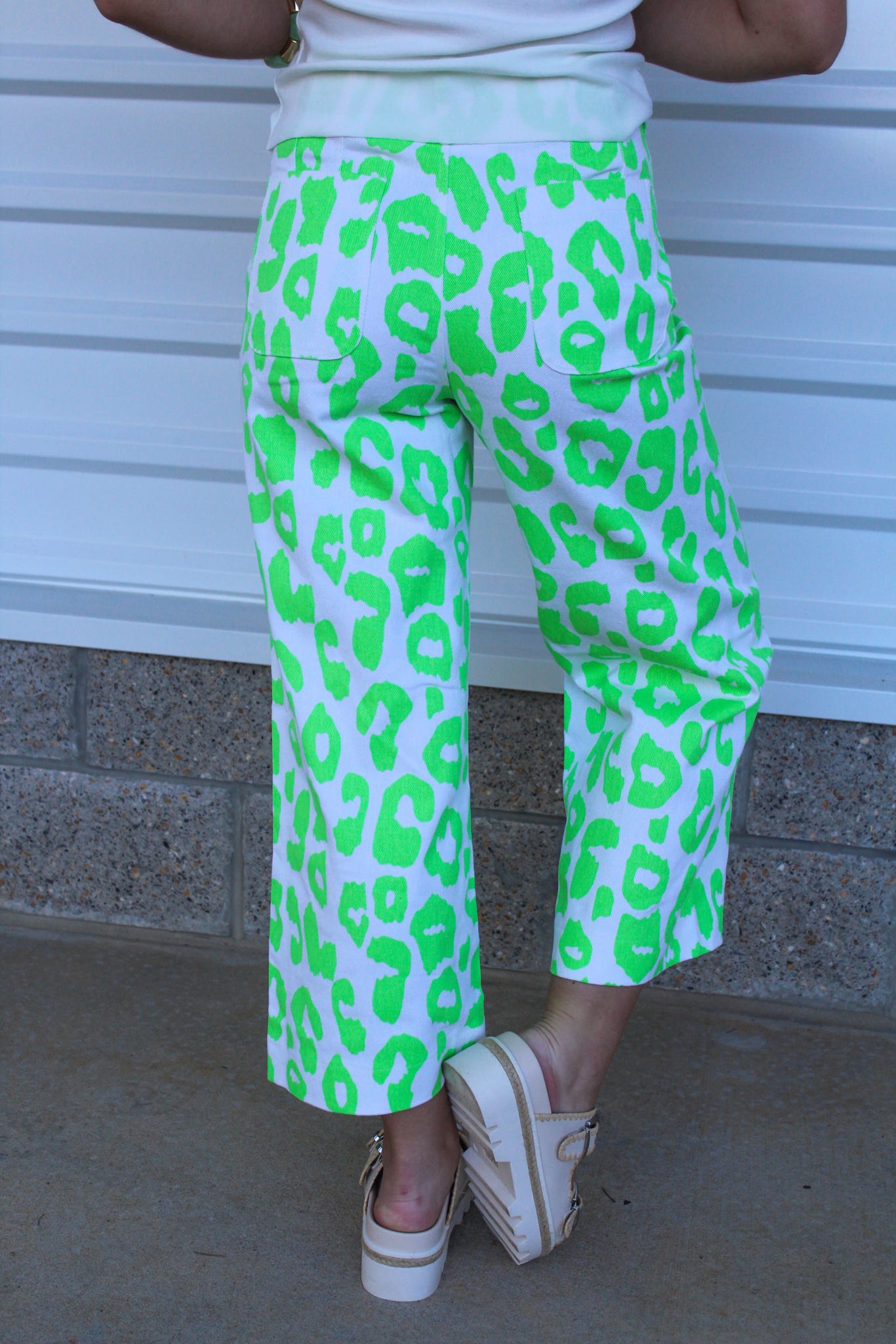 Leopard Pants Colette Cropped Wide-Leg