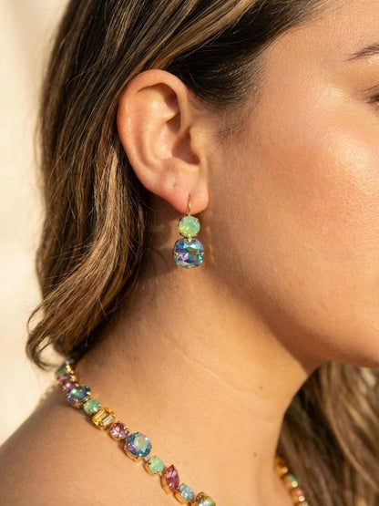Cushion-Cut Round Dangle Earrings