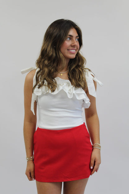 Uptown After Dark Red Skort