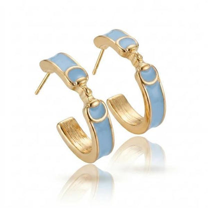 Derby Horse Bit Color Hoop Earrings