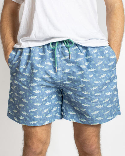 Men's Angler Swim Trunks Blue/Aqua
