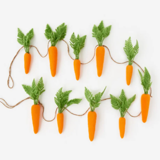 Flocked Carrot Garland, PVC/Jute, 180''