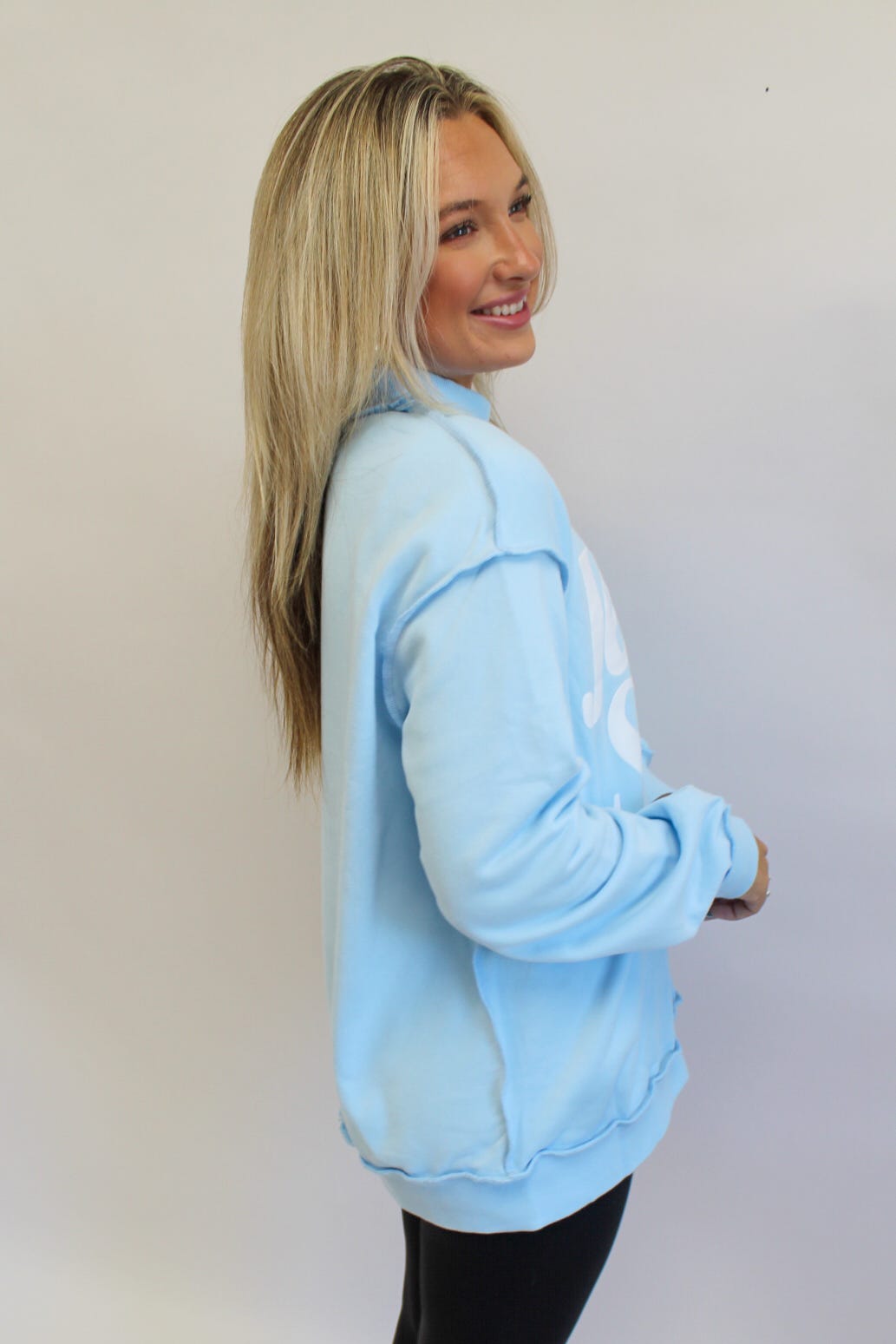 Mist Blue Jesus Saves Mockneck Sweatshirt