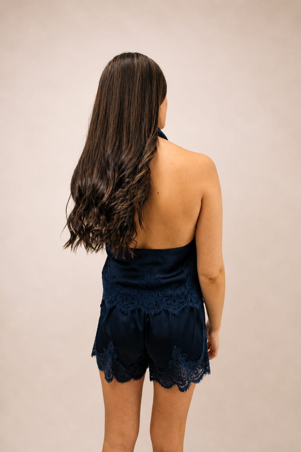 Navy Nightfall Satin Shorts