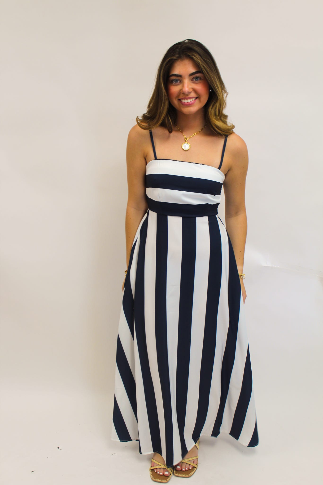 Power Stripe Maxi Dress