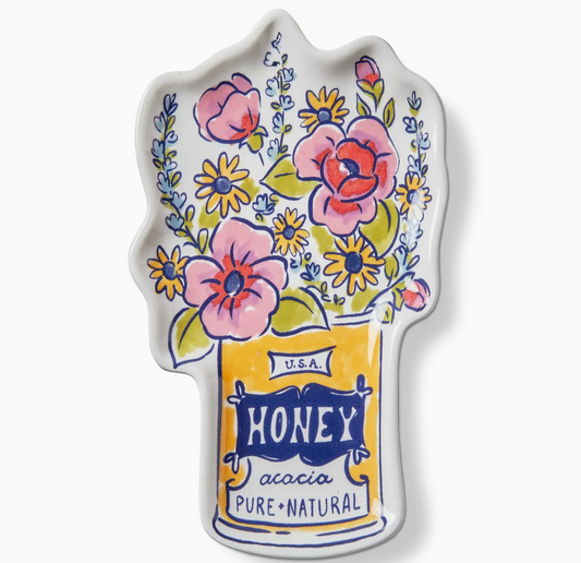 Honey Jar Bouquet Trinket Dish Multi Ceramic Everyday