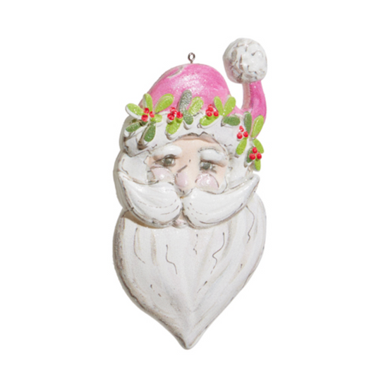 Pink Santa Ornament