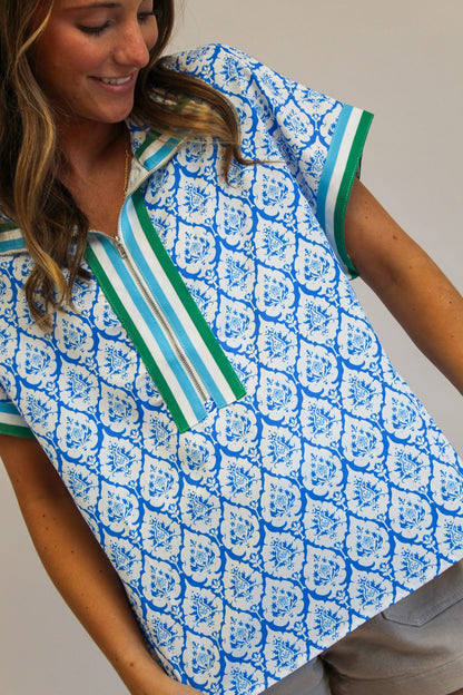 Karizma Blue Patterned Top