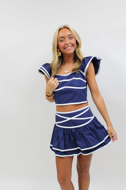Addison's Blue with White Stripe Set
