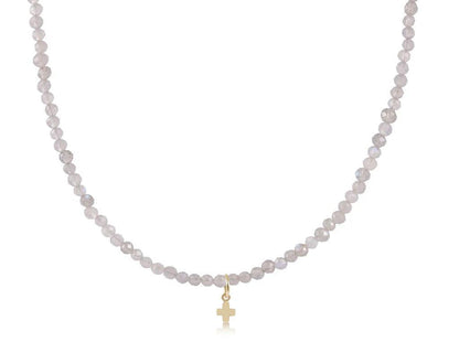 15" 3mm Gemstone Signature Cross Choker