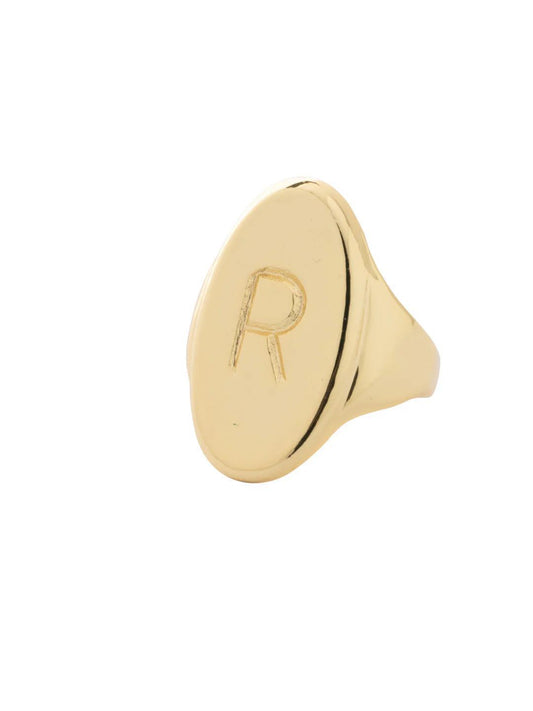 "R" Signet Statement Ring