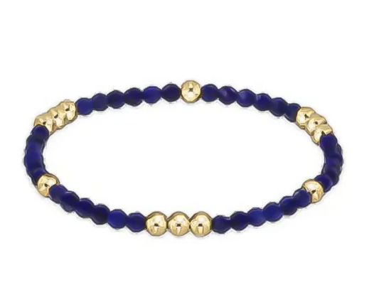 Worthy Pattern 3mm Bead Bracelet - Lapis