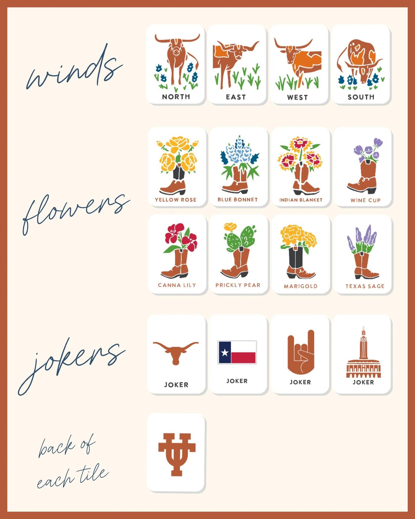 UNIVERSITY OF TEXAS® MAHJONG TILES