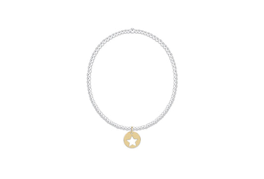 Classic Mixed Metal 2mm Bracelet - Star Small Disc