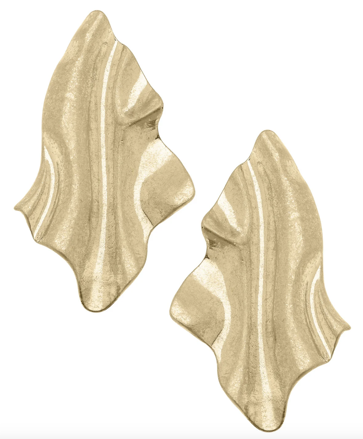 Valencia Molten Metal Statement Earrings in Worn Gold