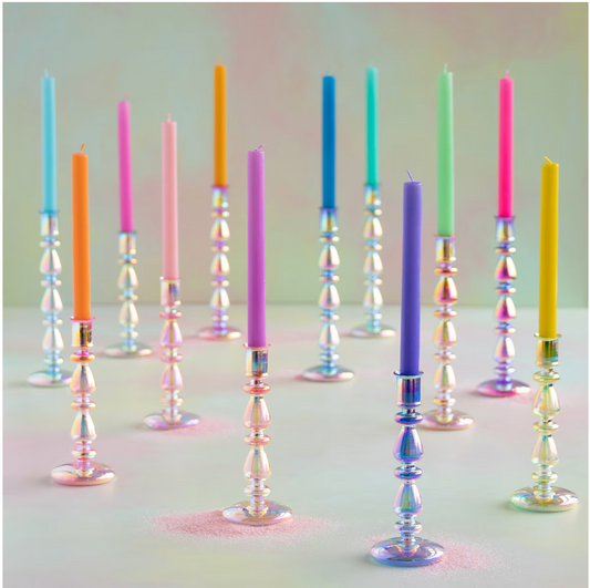 Opalescence Essence Taper Candle Holder, Glass, 8.5'' & 11''