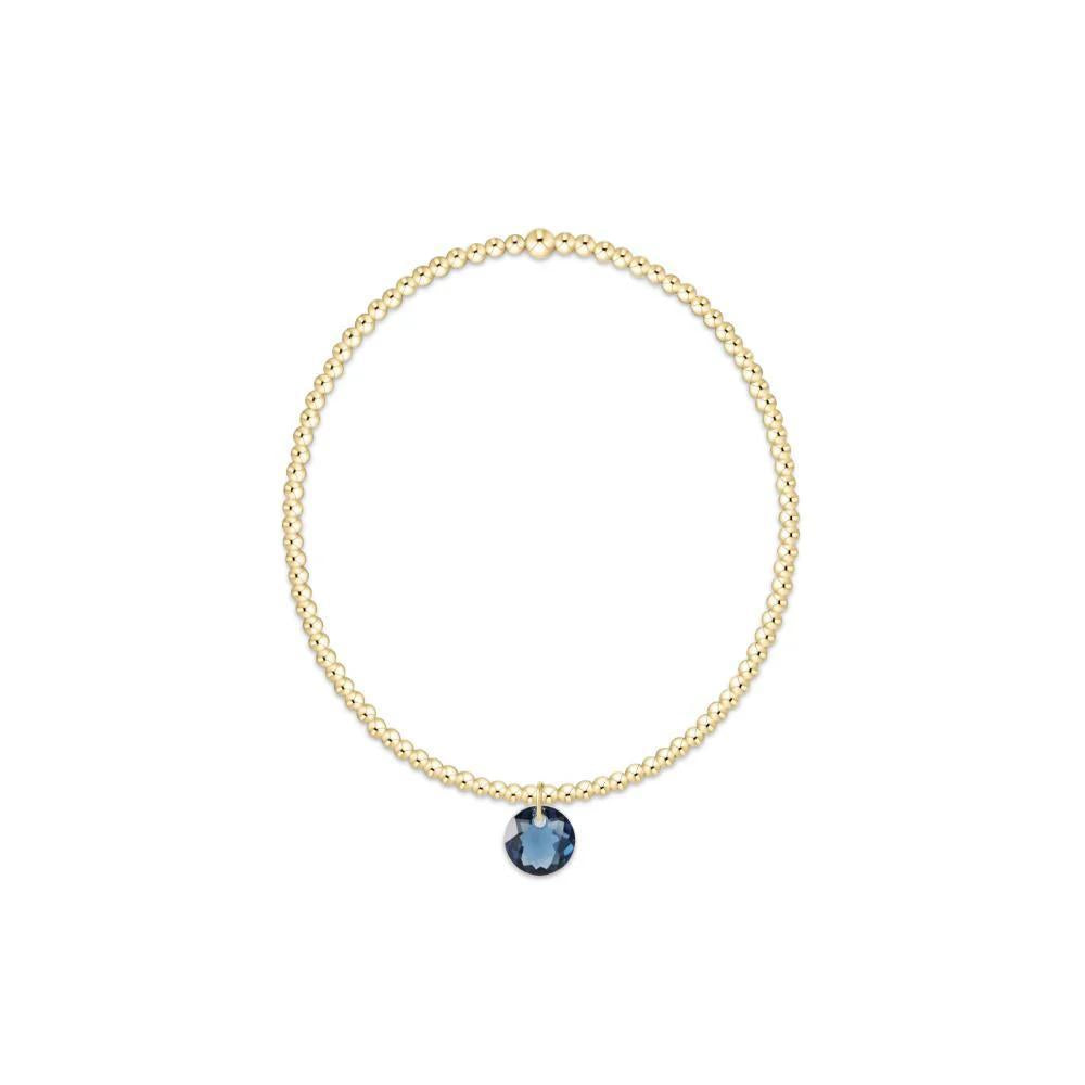 Classic Gold 2mm Bracelet- Reflection Small Charm- 09