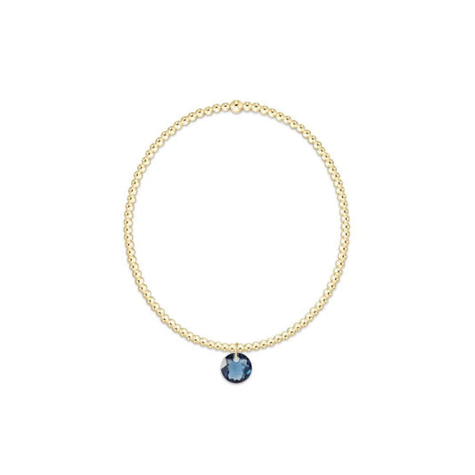Classic Gold 2mm Bracelet- Reflection Small Charm- 09