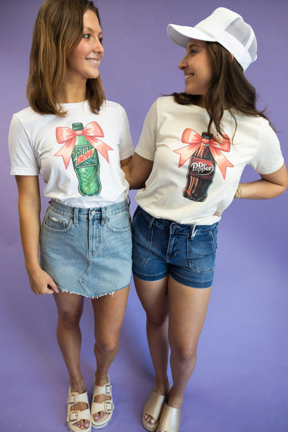 Coquette Pink Bow Soda Tees